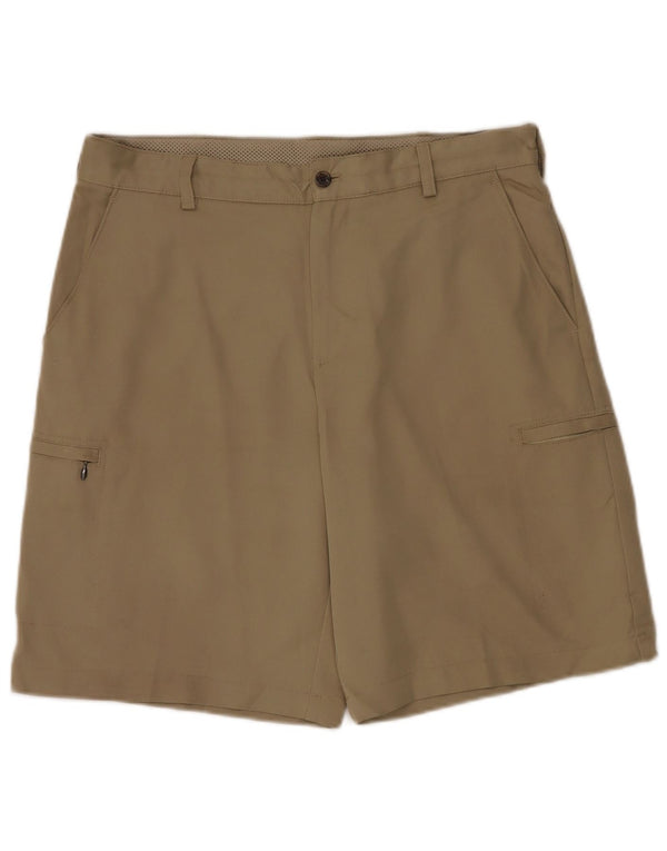 Pantaloncini cargo da uomo con vestibilità classica Izod W34 Large in poliestere kaki