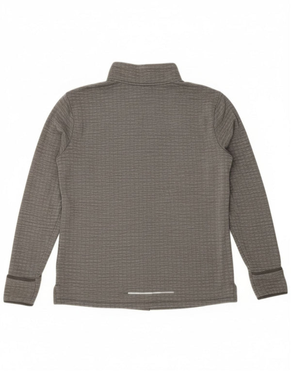 Nike - Maglia da tuta pullover con zip e collo da uomo, grande, in poliestere chiazzato grigio