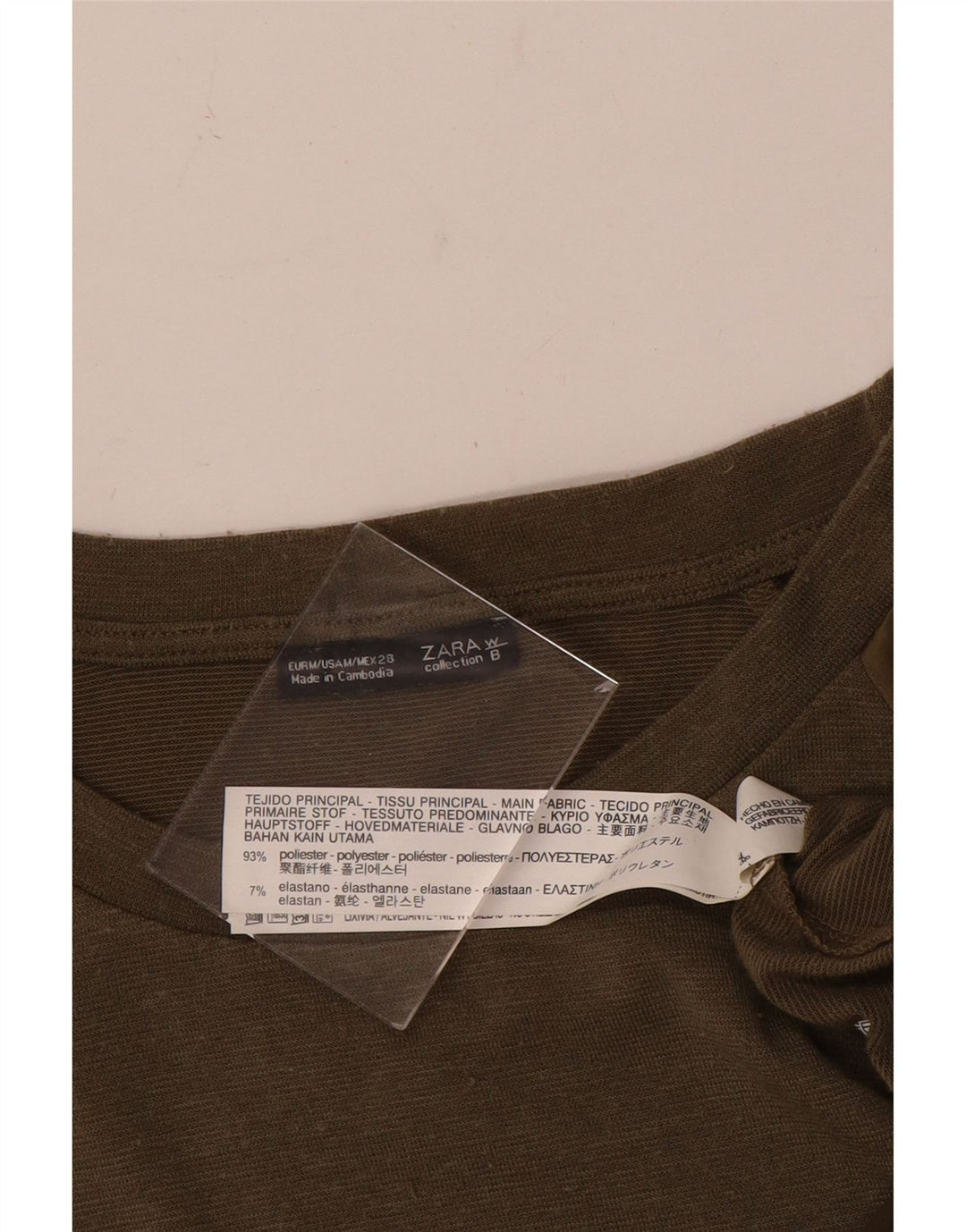 Top tunica asimmetrica da donna Zara UK 14 poliestere verde medio