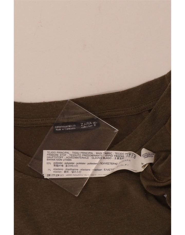 Top tunica asimmetrica da donna Zara UK 14 poliestere verde medio