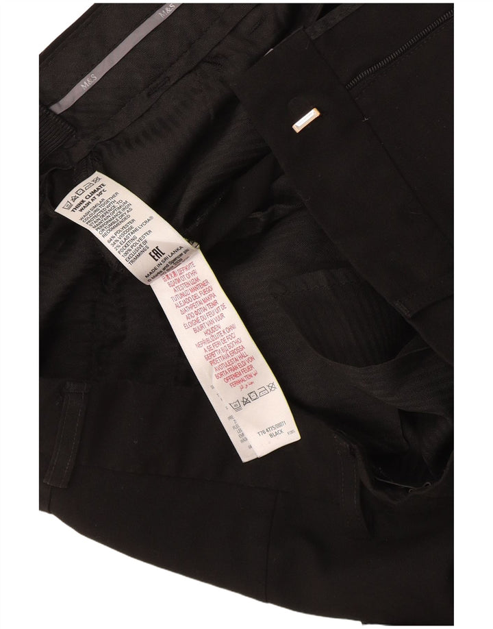 Pantaloni da abito slim Marks & Spencer da ragazzo 13-14 anni W30 L30 poliestere nero