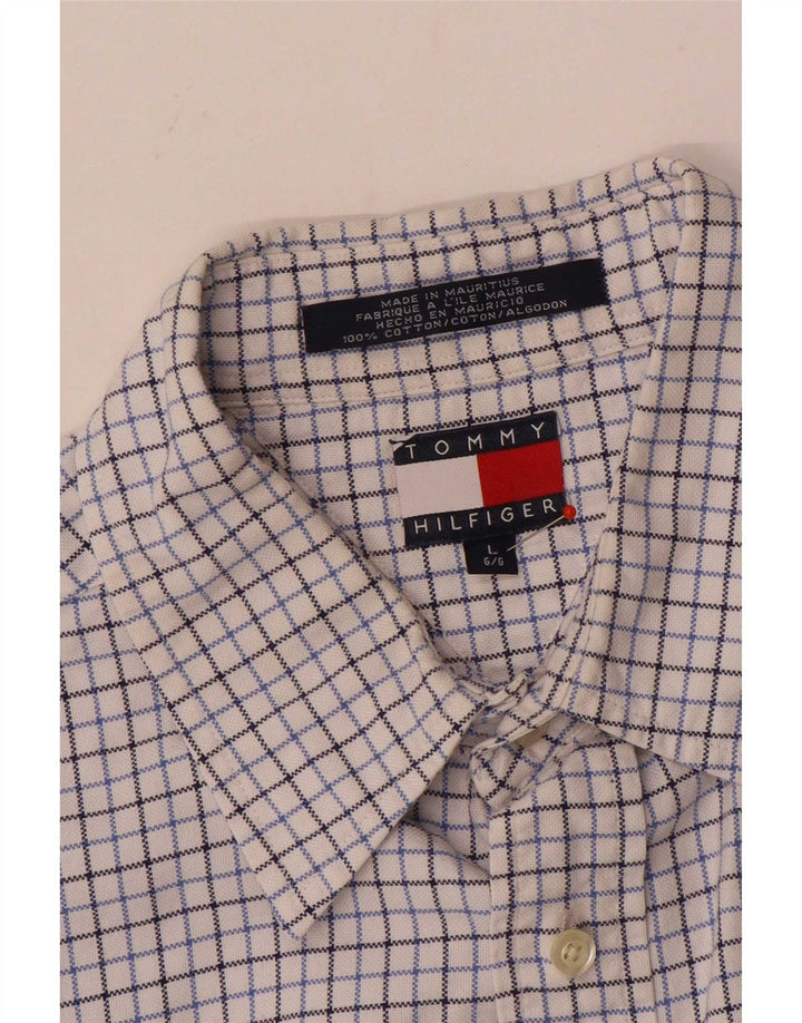 Camicia da uomo Tommy Hilfiger grande cotone a quadri bianchi