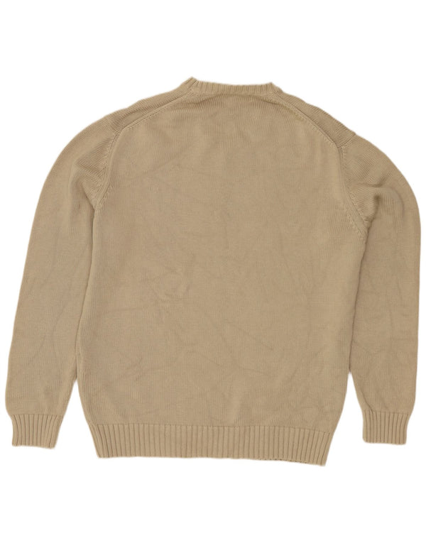 Maglione ZARA da uomo con scollo a V XL in cotone beige