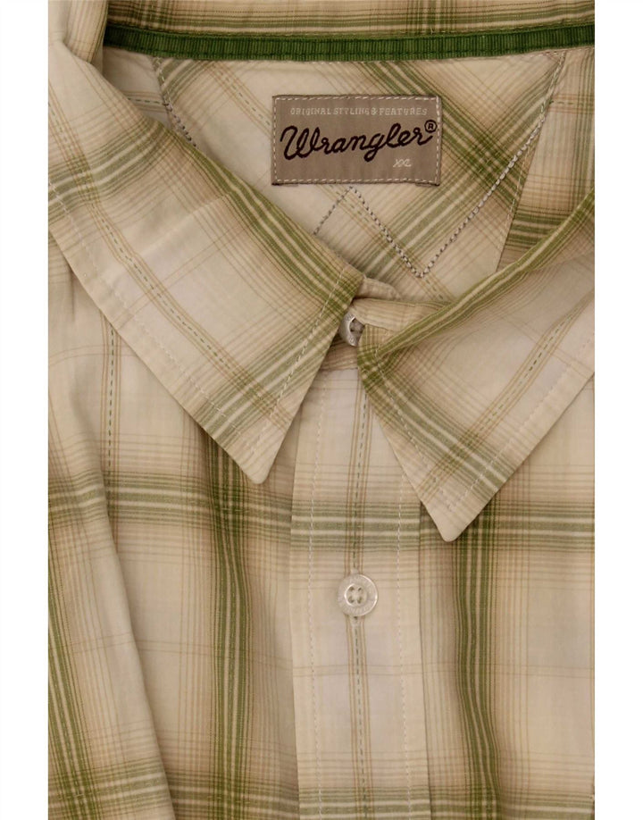 Camicia a maniche corte da uomo Wrangler XL verde a quadri