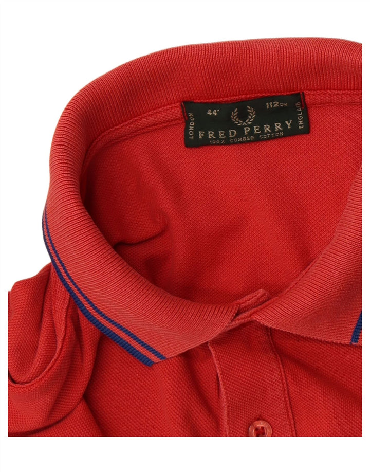 Polo da uomo Fred Perry in cotone rosso medio