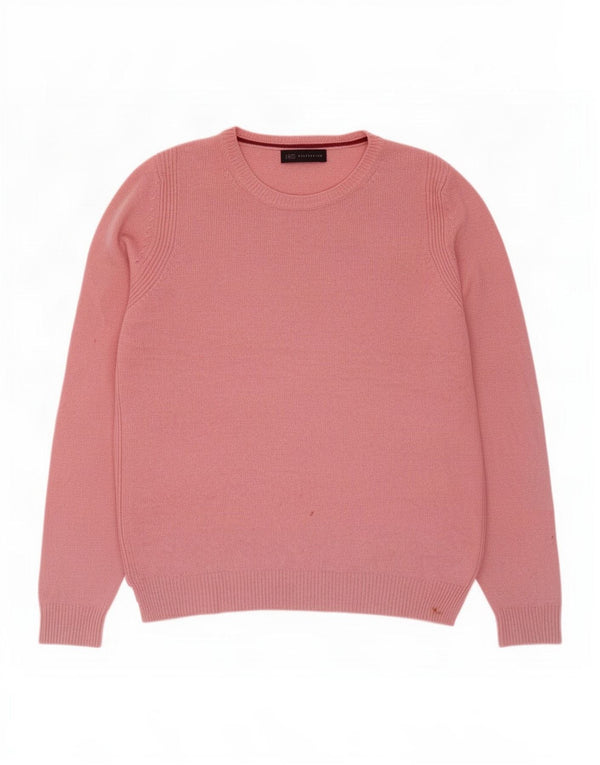 Maglione maglione con scollo a barca da donna Marks & Spencer UK 12 Lana rosa medio