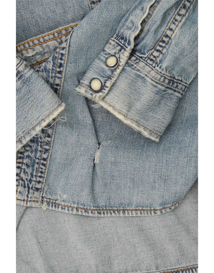 Camicia in denim da donna Lee UK 16 grande cotone blu