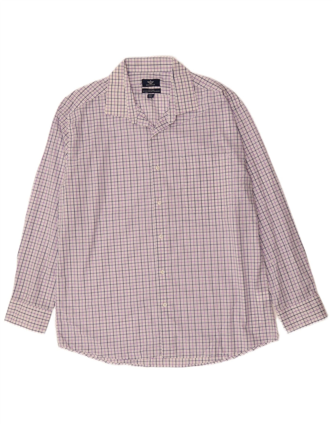 DOCKERS Camicia da uomo taglia 16 1/2 grande cotone a quadri viola