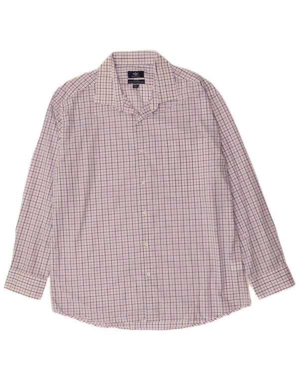 DOCKERS Camicia da uomo taglia 16 1/2 grande cotone a quadri viola