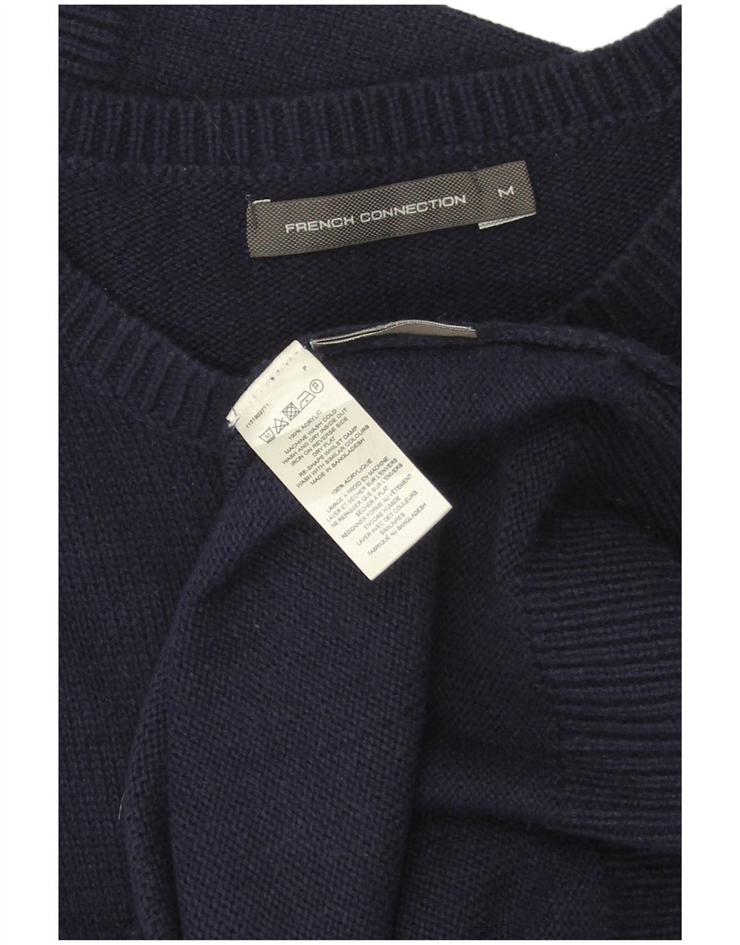 FRENCH CONNECTION Maglione da uomo girocollo maglione medio blu navy Fair Isle