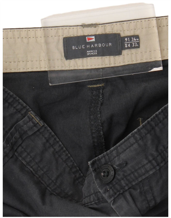 Pantaloni cargo Marks & Spencer da uomo blu Harbour W36 L33 blu navy