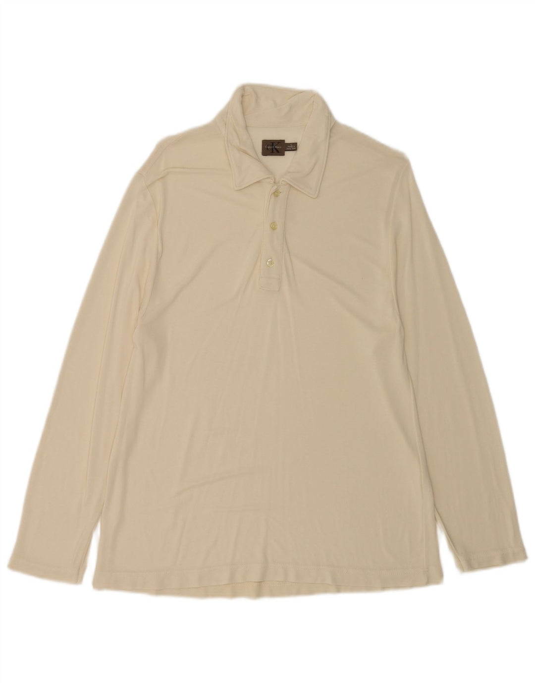 Polo a maniche lunghe da uomo Calvin Klein grande beige