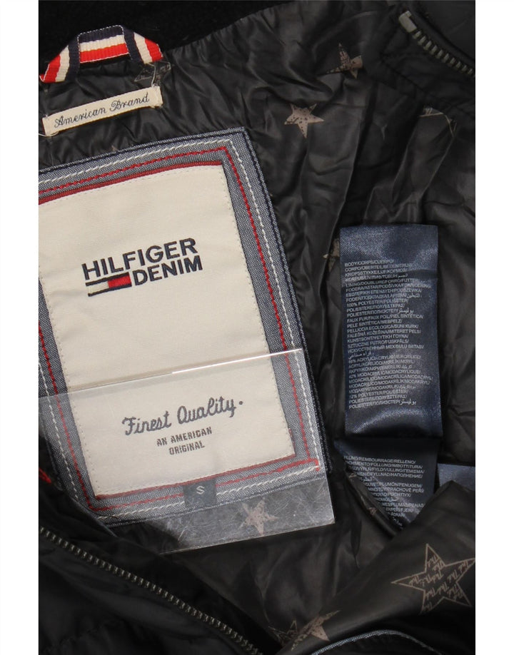 Cappotto imbottito con cappuccio da donna Tommy Hilfiger UK 10 piccolo poliestere nero