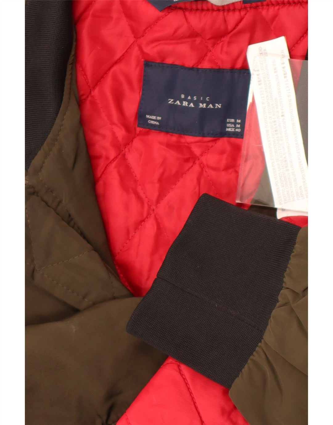 Giubbotto bomber da uomo Zara UK 38 Poliestere color block color kaki medio