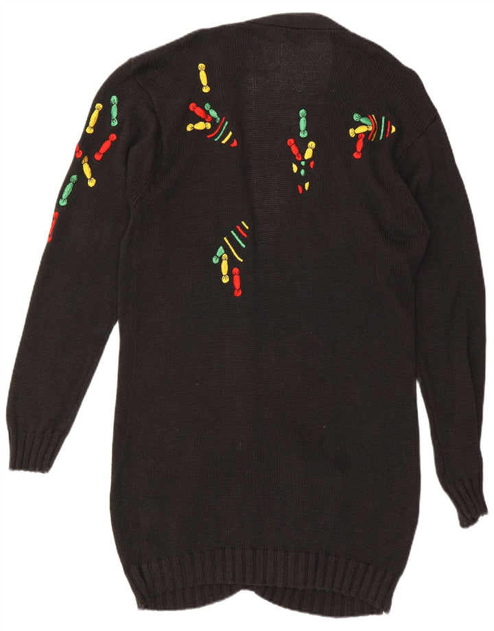 Maglione cardigan lungo da donna VINTAGE EU 42 Large Nero