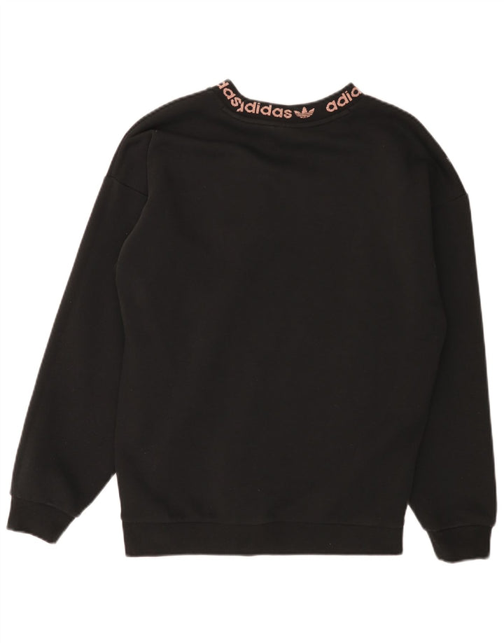 Felpa oversize con grafica da donna Adidas UK 4 piccola in cotone nero
