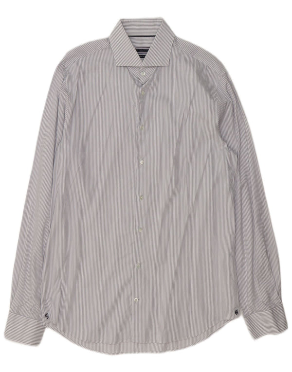 Camicia slim fit da uomo Tommy Hilfiger taglia 41 16 grande gessato grigio