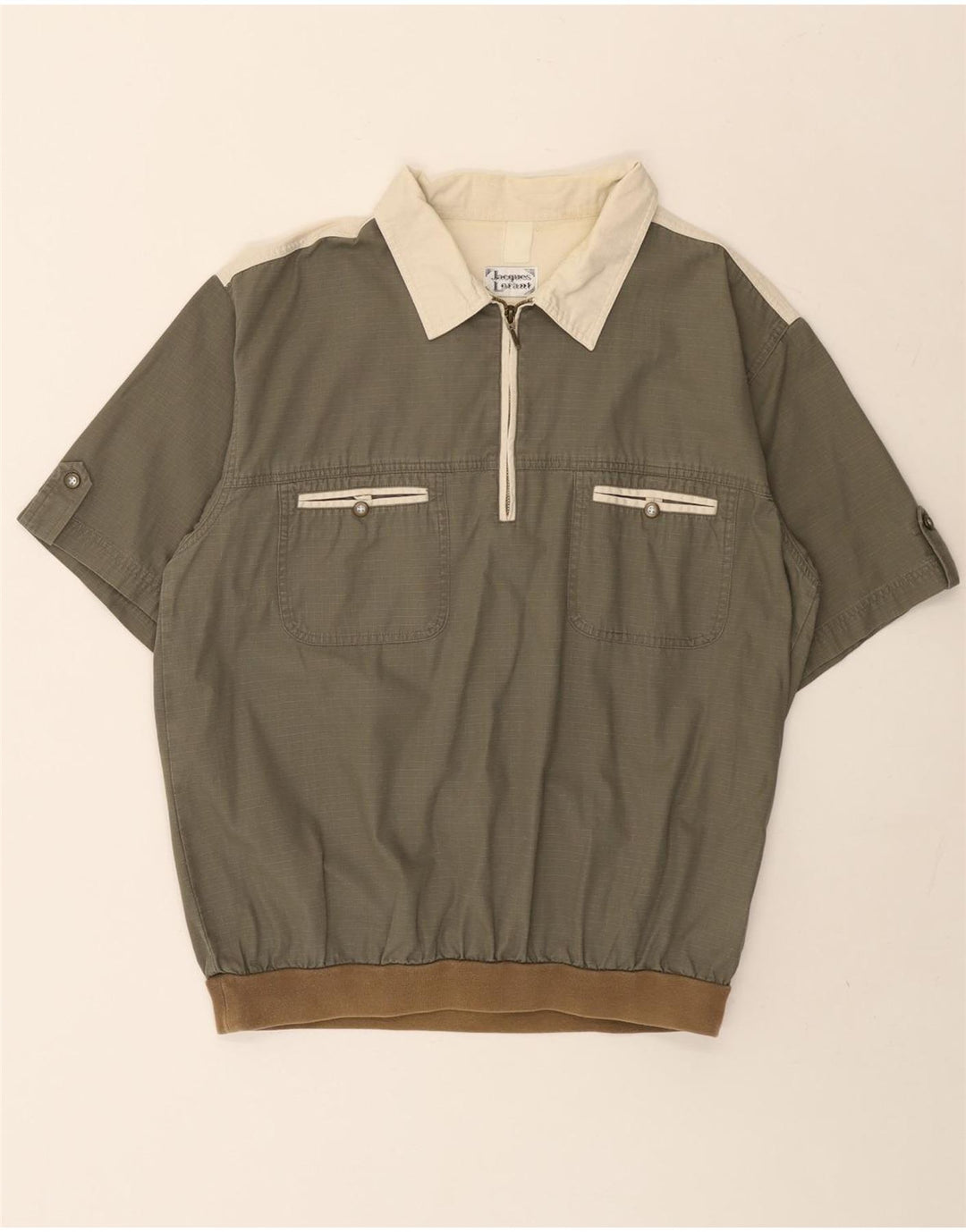 Camicia pullover a maniche corte da uomo Jacques Lorant color kaki medio