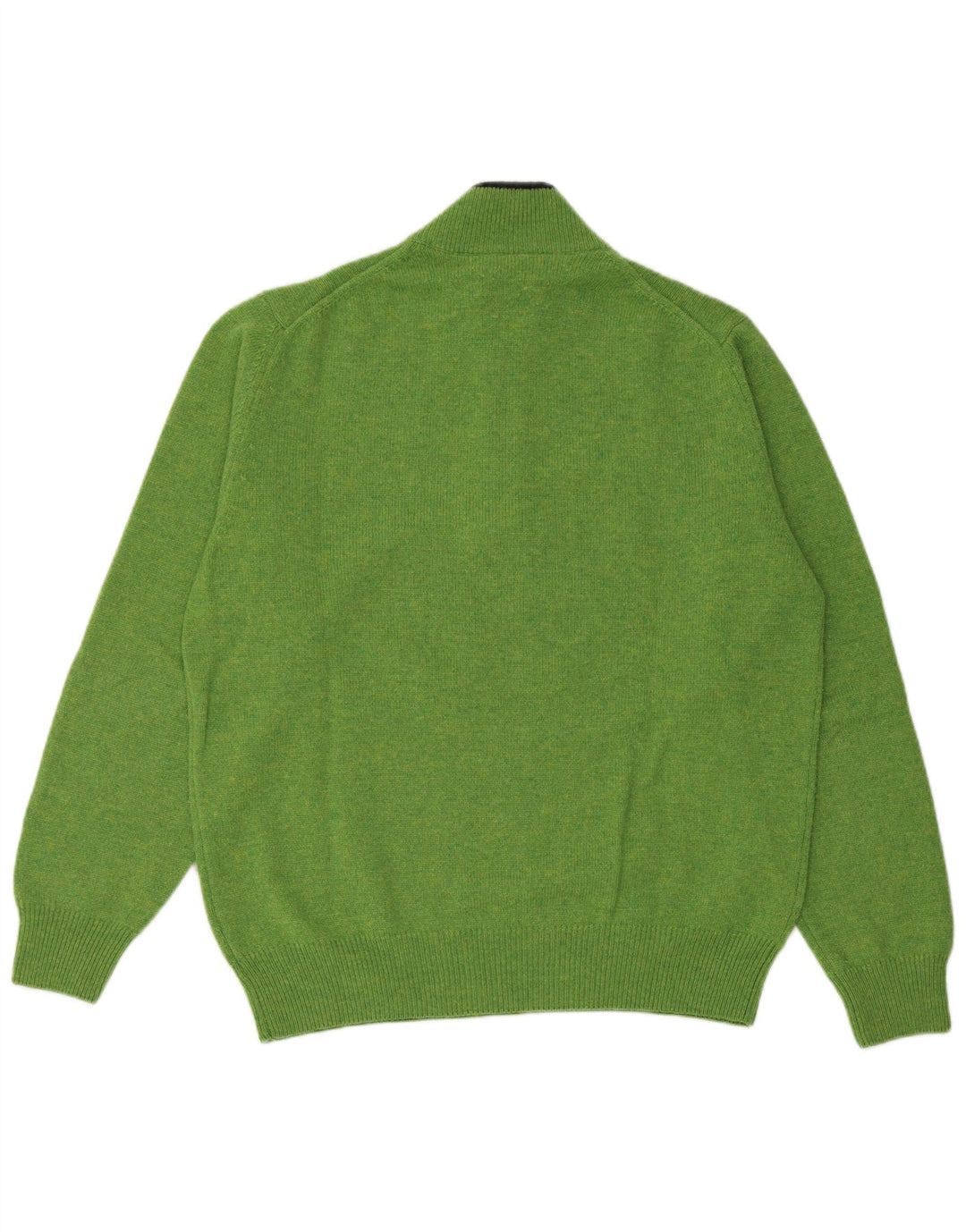Maglione da uomo con zip e collo Fred Perry in lana verde medio