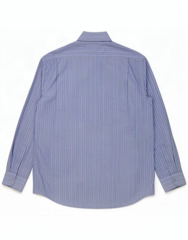 Camicia da uomo Pierre Cardin taglia 41 16 grande cotone gessato blu