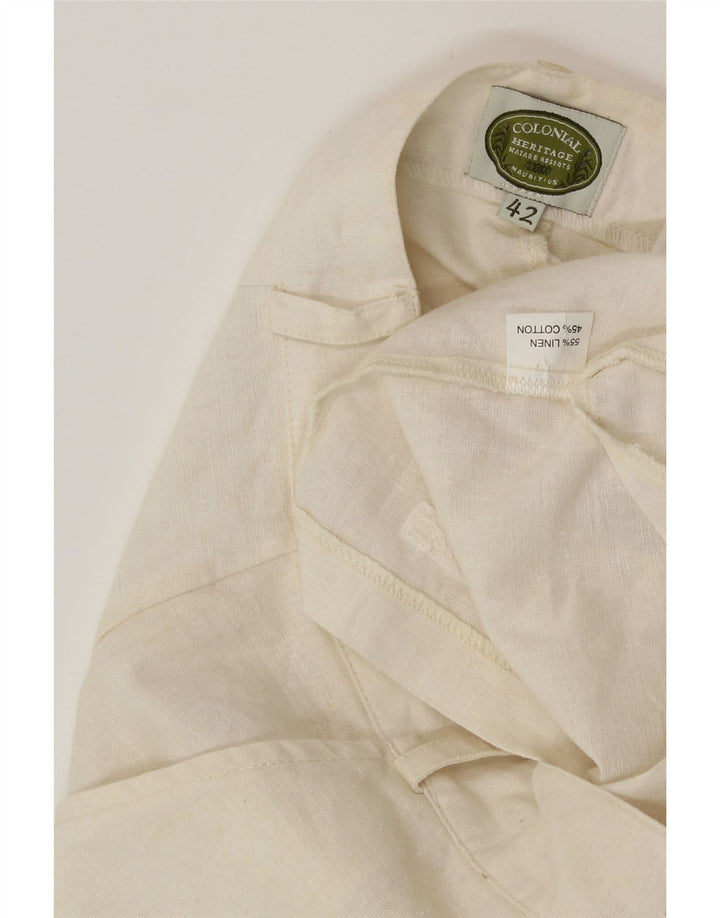 Pantaloncini chino da donna MAURITIUS IT 42 medi W30 Lino bianco