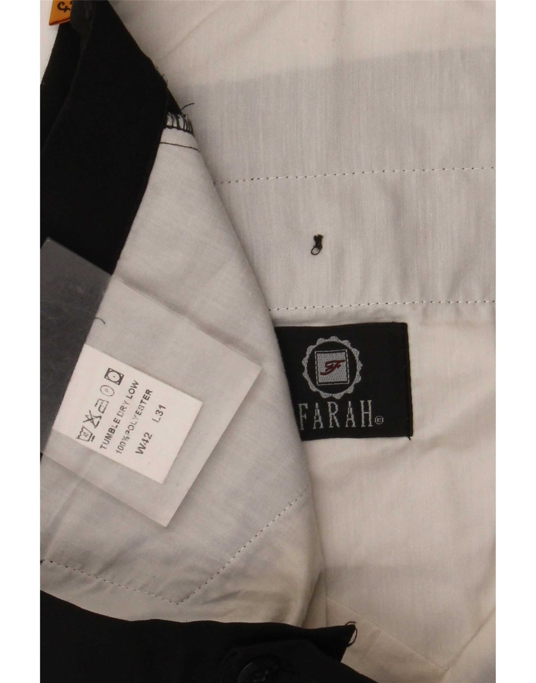 Pantaloni casual dritti da uomo Farah W42 L31 poliestere nero