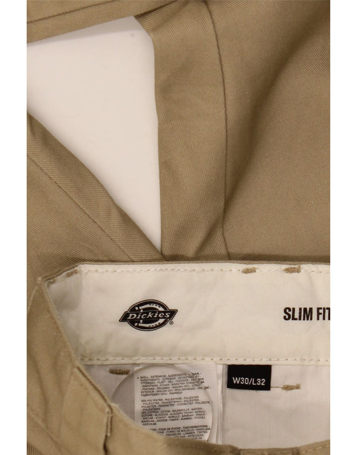 Pantaloni chino slim fit da uomo Dickies W30 L32 poliestere beige