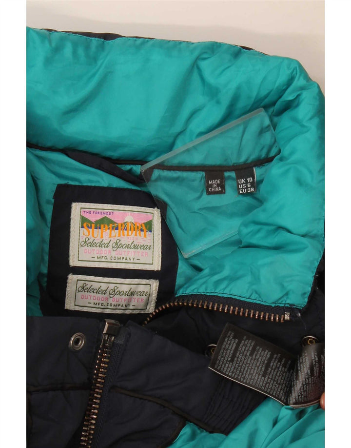 Giacca imbottita oversize da donna Superdry UK 10 Small poliestere blu navy
