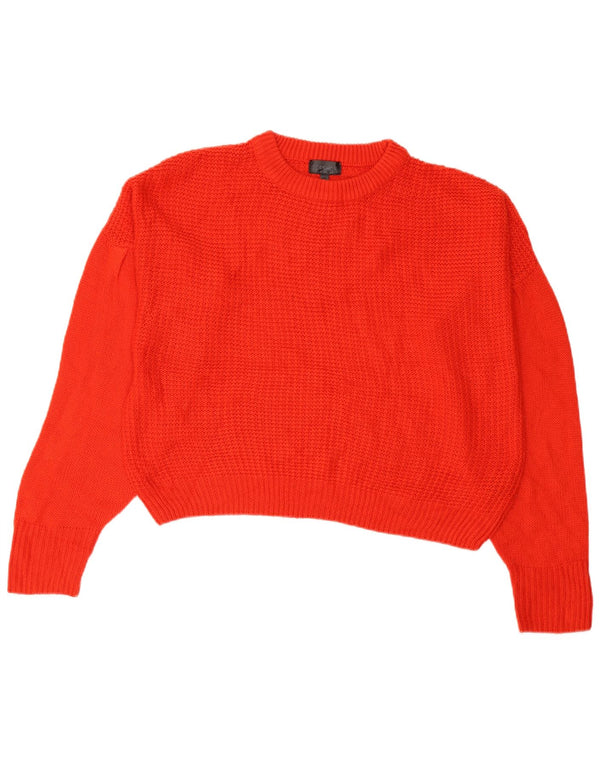 Maglione maglione girocollo oversize da donna Topshop UK 8 piccolo rosso