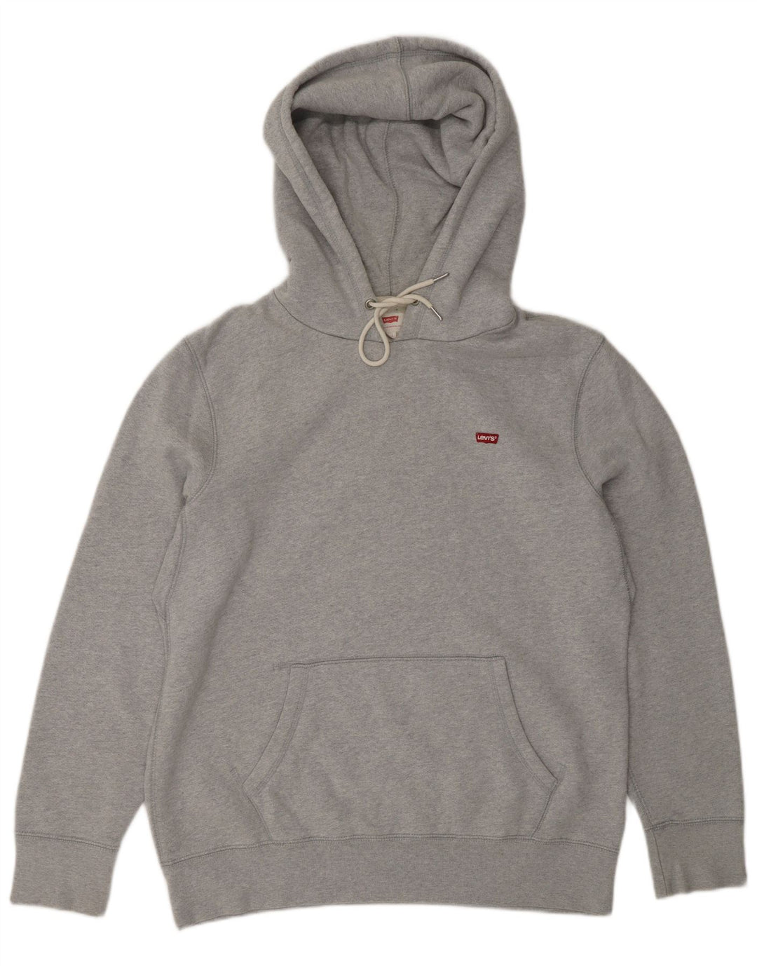 LEVI'S Mens Hoodie Jumper Small Grey Cotton