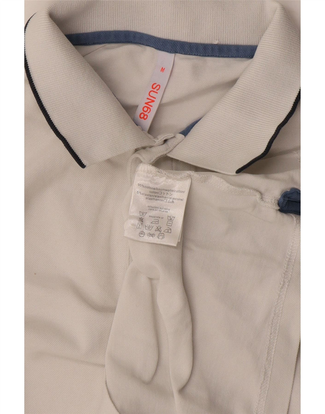 Polo da uomo Sun68 in cotone bianco medio