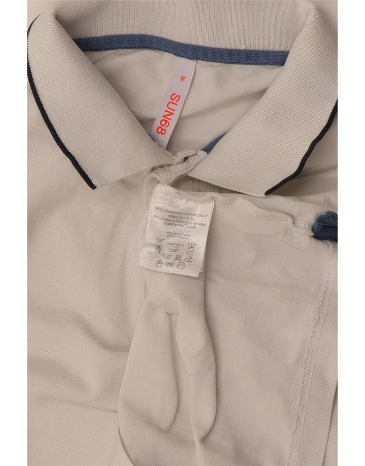 Polo da uomo Sun68 in cotone bianco medio