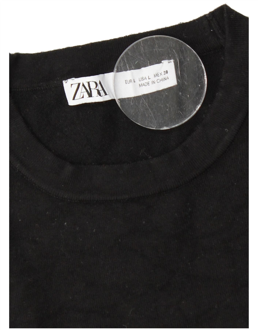 Maglione maglione girocollo da donna Zara UK 14 grande nero