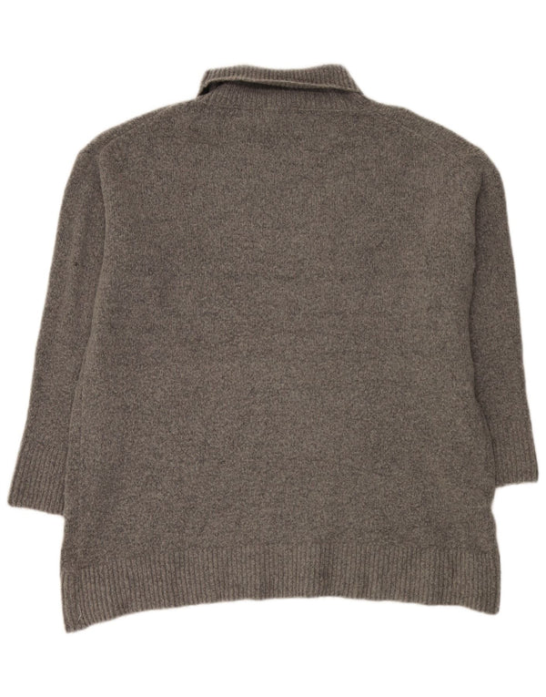 Maglione maglione oversize con collo alto da donna Zara UK 10 piccolo acrilico grigio