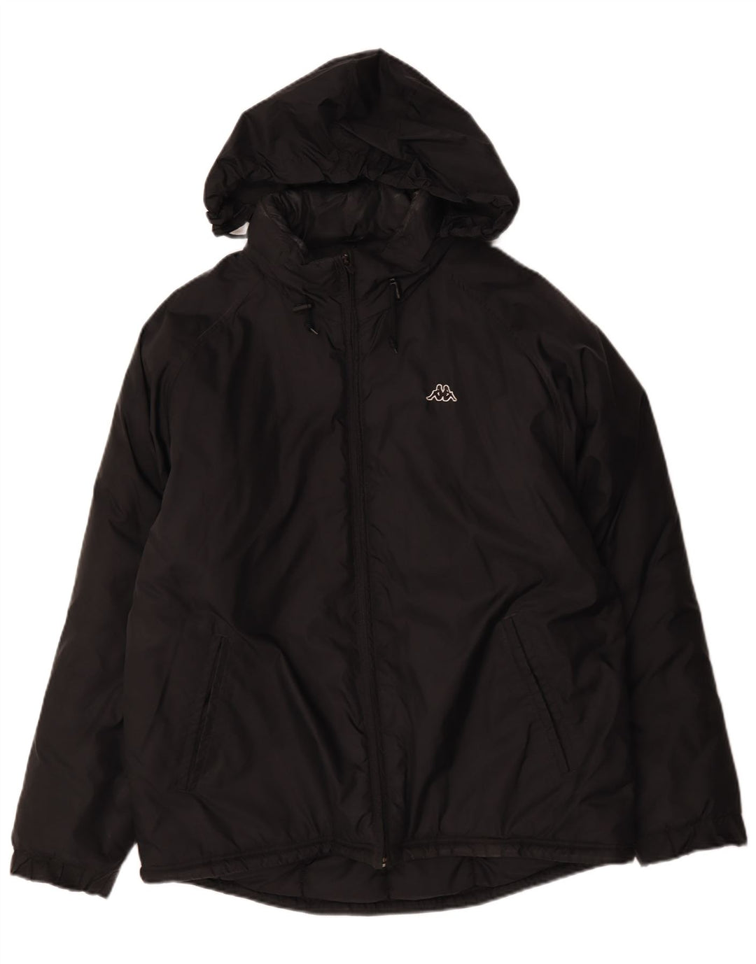 Giacca imbottita con cappuccio da uomo Kappa UK 40 Large nera in poliammide