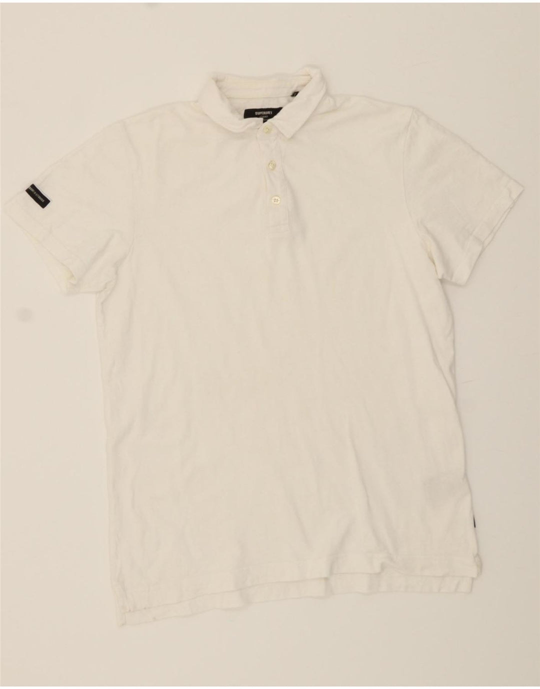 SUPERDRY Boys Polo Shirt 15-16 Years Large White Cotton Vintage Superdry and Second-Hand Superdry from Messina Hembry 