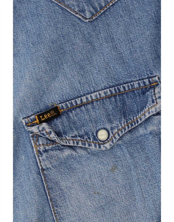 Camicia di jeans da uomo Lee XL in cotone blu