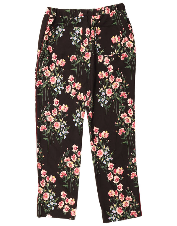 Pantaloni casual da donna Marks & Spencer UK 14 Large W34 L33 Nero floreale