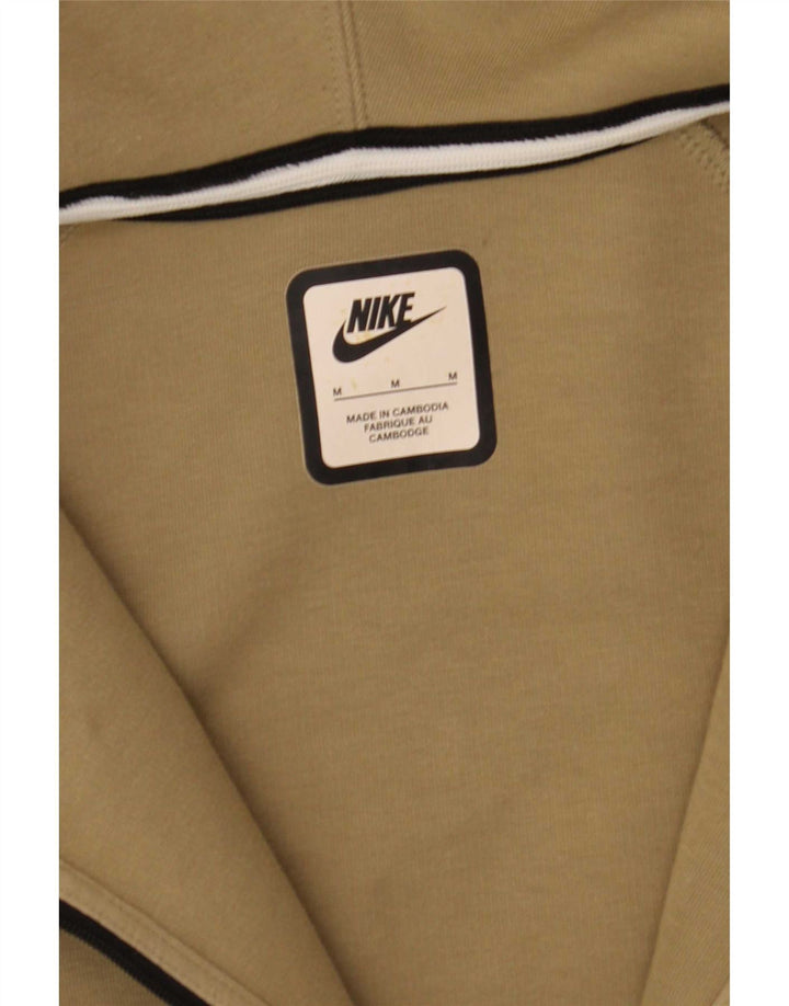 Felpa con cappuccio e zip Nike da uomo in cotone kaki medio