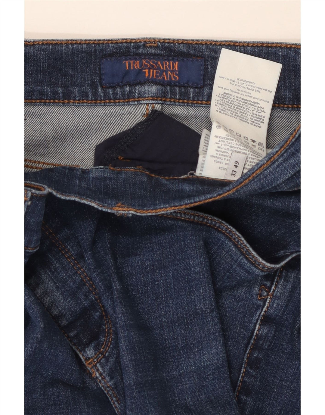 Jeans Uomo Slim TRUSSARDI W33 L30 Blu Cotone
