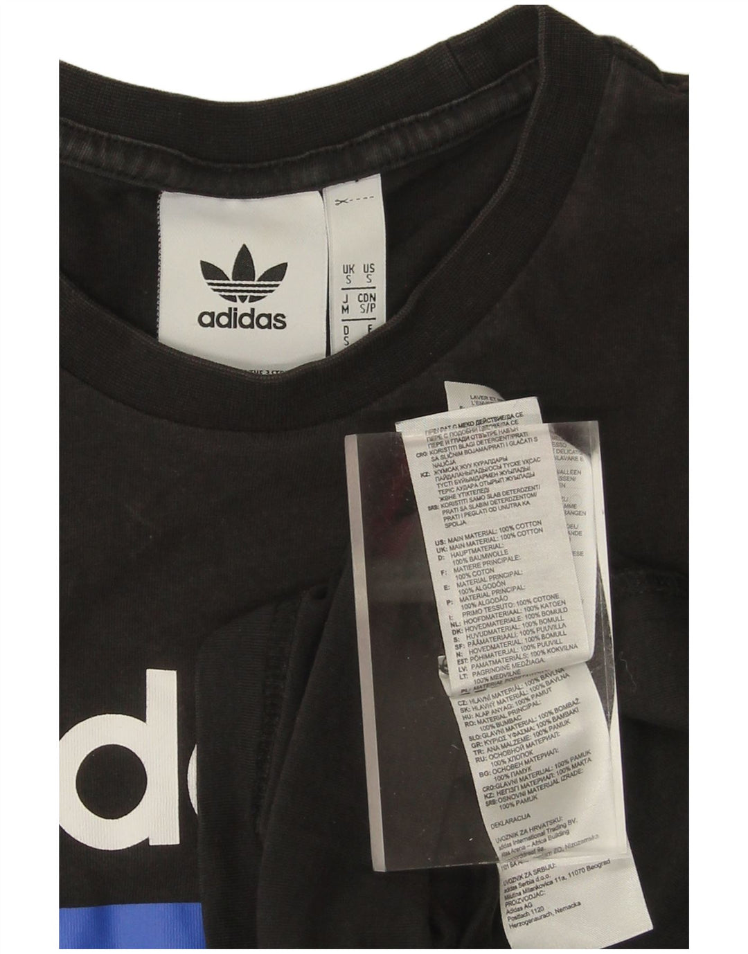 ADIDAS Mens Graphic T-Shirt Top Small Black Cotton
