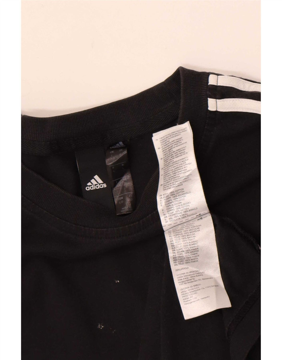 T-shirt Adidas da uomo Top Large in cotone nero