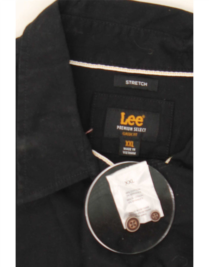 Camicia elasticizzata da uomo Lee 2XL cotone nero