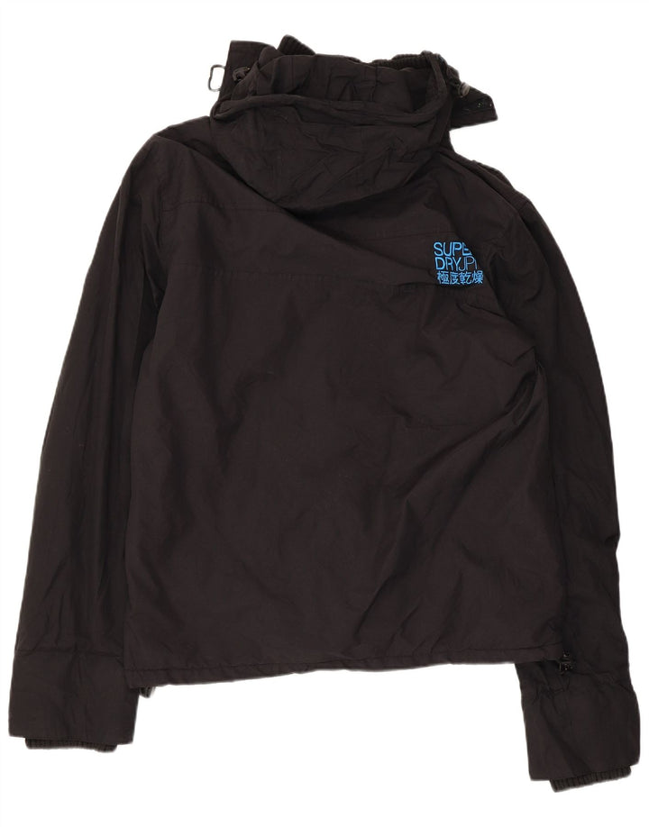 Giacca a vento con cappuccio da donna SUPERDRY UK 16 grande nylon nero