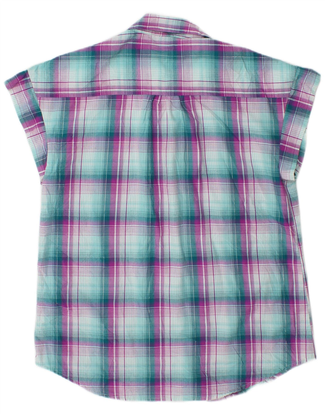 Camicia senza maniche Lee Riders da donna UK 14 Poliestere a quadri verde medio