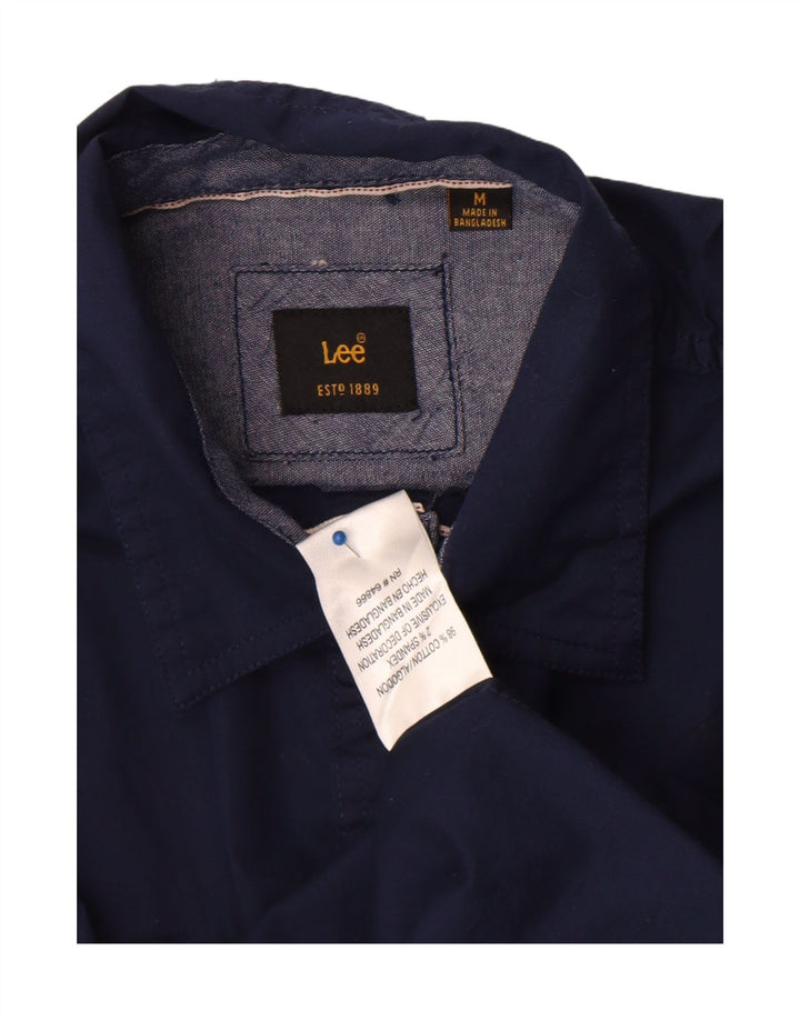 Camicia a maniche corte da uomo Lee in cotone blu navy medio