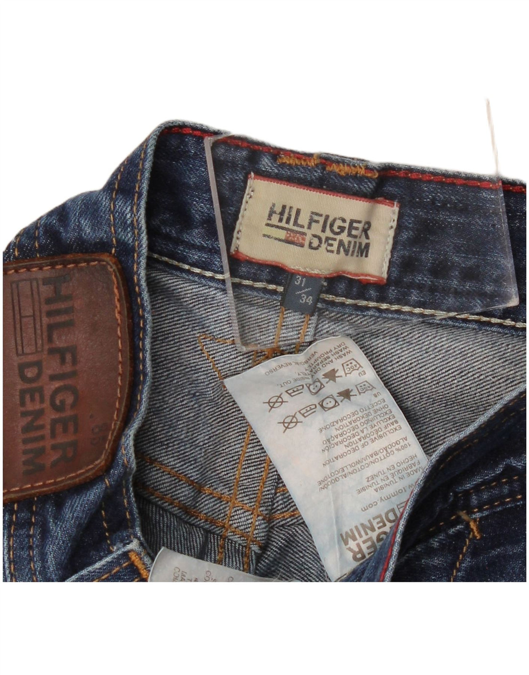 Jeans dritti da uomo Tommy Hilfiger W31 L34 cotone blu