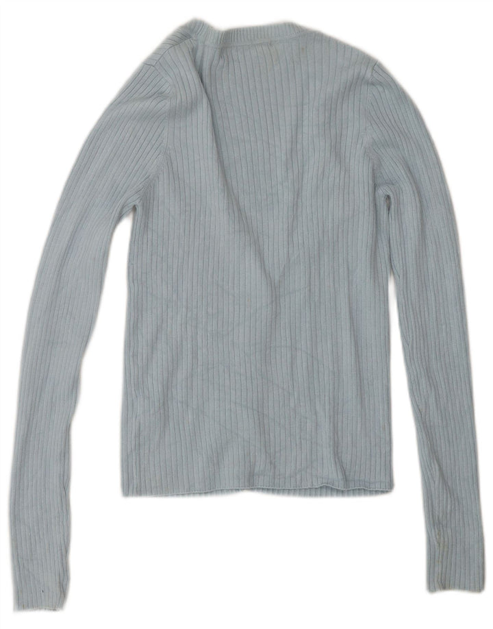 Maglione cardigan da donna Zara UK 12 Rayon blu medio