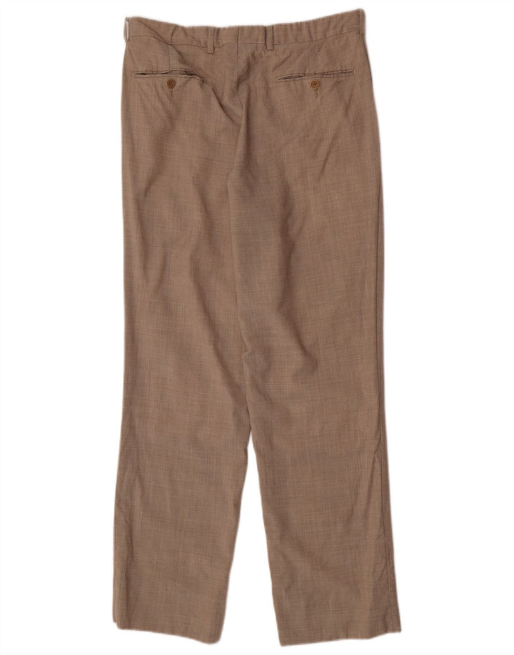 Pantaloni da abito dritti vintage da uomo W32 L30 Beige