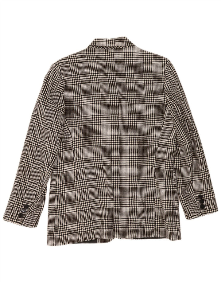 Giacca blazer a 3 bottoni Marks & Spencer da donna UK 14 grande pied de poule nero